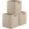 imageOIAHOMY Storage Cubes 13 Inch Cube Storage Organizer Collapsible Storage Bins Baskets for Organizing Storage Bins for ShelvesBrown 2PACKBrown