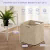 imageOIAHOMY Storage Cubes 13 Inch Cube Storage Organizer Collapsible Storage Bins Baskets for Organizing Storage Bins for ShelvesBrown 2PACKBrown