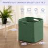 imageOIAHOMY Storage Cubes 13 Inch Cube Storage Organizer Collapsible Storage Bins Baskets for Organizing Storage Bins for ShelvesBrown 2PACKGreen