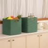 imageOIAHOMY Storage Cubes 13 Inch Cube Storage Organizer Collapsible Storage Bins Baskets for Organizing Storage Bins for ShelvesBrown 2PACKGreen