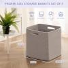 imageOIAHOMY Storage Cubes 13 Inch Cube Storage Organizer Collapsible Storage Bins Baskets for Organizing Storage Bins for ShelvesBrown 2PACKGrey