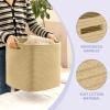 imageOIAHOMY Storage Cubes 13 Inch Cube Storage Organizer Collapsible Storage Bins Baskets for Organizing Storage Bins for ShelvesBrown 2PACKHemp Yellow