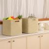 imageOIAHOMY Storage Cubes 13 Inch Cube Storage Organizer Collapsible Storage Bins Baskets for Organizing Storage Bins for ShelvesBrown 2PACKHemp Yellow