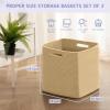 imageOIAHOMY Storage Cubes 13 Inch Cube Storage Organizer Collapsible Storage Bins Baskets for Organizing Storage Bins for ShelvesBrown 2PACKHemp Yellow