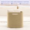 imageOIAHOMY Storage Cubes 13 Inch Cube Storage Organizer Collapsible Storage Bins Baskets for Organizing Storage Bins for ShelvesBrown 2PACKHemp Yellow