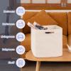 imageOIAHOMY Storage Cubes 13 Inch Cube Storage Organizer Collapsible Storage Bins Baskets for Organizing Storage Bins for ShelvesBrown 2PACKWhite
