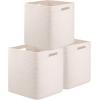 imageOIAHOMY Storage Cubes 13 Inch Cube Storage Organizer Collapsible Storage Bins Baskets for Organizing Storage Bins for ShelvesBrown 2PACKWhite
