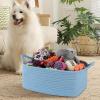 imageOIAHOMY Woven Basket Gift Basket Empty with Gift Bags and Ribbons Rope Baskets for Baby Showers Storage Baskets with Handles for Nursery Pet Toy Organizer  WhiteBlue