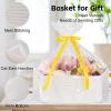 imageOIAHOMY Woven Basket Gift Basket Empty with Gift Bags and Ribbons Rope Baskets for Baby Showers Storage Baskets with Handles for Nursery Pet Toy Organizer  WhiteWhite