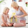 imageOIAHOMY Woven Basket Gift Basket Empty with Gift Bags and Ribbons Rope Baskets for Baby Showers Storage Baskets with Handles for Nursery Pet Toy Organizer  WhiteBrown