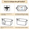 imageOIAHOMY Woven Basket Gift Basket Empty with Gift Bags and Ribbons Rope Baskets for Baby Showers Storage Baskets with Handles for Nursery Pet Toy Organizer  WhiteGreen