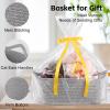 imageOIAHOMY Woven Basket Gift Basket Empty with Gift Bags and Ribbons Rope Baskets for Baby Showers Storage Baskets with Handles for Nursery Pet Toy Organizer  WhiteGrey