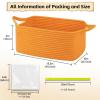 imageOIAHOMY Woven Basket Gift Basket Empty with Gift Bags and Ribbons Rope Baskets for Baby Showers Storage Baskets with Handles for Nursery Pet Toy Organizer  WhiteOrange