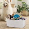 imageOIAHOMY Woven Basket Gift Basket Empty with Gift Bags and Ribbons Rope Baskets for Baby Showers Storage Baskets with Handles for Nursery Pet Toy Organizer  WhiteWhite