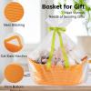 imageOIAHOMY Woven Basket Gift Basket Empty with Gift Bags and Ribbons Rope Baskets for Baby Showers Storage Baskets with Handles for Nursery Pet Toy Organizer  WhiteOrange