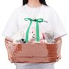 imageOIAHOMY Woven Basket Gift Basket Empty with Gift Bags and Ribbons Rope Baskets for Baby Showers Storage Baskets with Handles for Nursery Pet Toy Organizer  WhiteRust Red