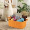 imageOIAHOMY Woven Basket Gift Basket Empty with Gift Bags and Ribbons Rope Baskets for Baby Showers Storage Baskets with Handles for Nursery Pet Toy Organizer  WhiteOrange