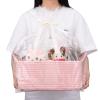 imageOIAHOMY Woven Basket Gift Basket Empty with Gift Bags and Ribbons Rope Baskets for Baby Showers Storage Baskets with Handles for Nursery Pet Toy Organizer  WhitePink