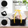 imageOIAHOMY Woven Basket Gift Basket Empty with Gift Bags and Ribbons Rope Baskets for Baby Showers Storage Baskets with Handles for Nursery Pet Toy Organizer  WhiteBlack