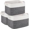 imageOIAHOMY 3 Pack Storage Basket for Organizing 13X985X87 Woven Storage Bins with Handles toy organizersStylish Room Decor Black variegatedBlack variegated