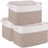 imageOIAHOMY 3 Pack Storage Basket for Organizing 13X985X87 Woven Storage Bins with Handles toy organizersStylish Room Decor Black variegatedBrown variegated