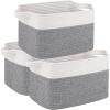 imageOIAHOMY 3 Pack Storage Basket for Organizing 13X985X87 Woven Storage Bins with Handles toy organizersStylish Room Decor Black variegatedGrey variegated