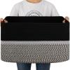 imageOIAHOMY 75L Laundry Basket Extra Large Toy Storage Basket Rectangle Cotton Rope Storage Basket Blanket Basket Living Room Woven Baskets for Storage 22 x 17 x 12 InchesBlackWhite