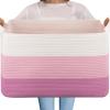 imageOIAHOMY Extra Large Blanket Basket 95L Cotton Rope Woven Laundry Basket Toy Bin for Baby Room Container for Blanket Storage in Living Room 241714 Gradient GreyGradient Pink