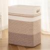 imageOIAHOMY Laundry Hamper Rectangle Cotton Laundry Basket with Handles Large Blanket Basket for Living room Woven Decorative Storage for ToysClothesPillows16x13x22inBrown variegatedGradient Yellow