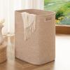 imageOIAHOMY Laundry Hamper Rectangle Cotton Laundry Basket with Handles Large Blanket Basket for Living room Woven Decorative Storage for ToysClothesPillows16x13x22inBrown variegatedBrown variegated