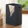 imageOIAHOMY Laundry Hamper Rectangle Cotton Laundry Basket with Handles Large Blanket Basket for Living room Woven Decorative Storage for ToysClothesPillows16x13x22inBrown variegatedBlue