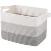 imageOIAHOMY Storage Basket  Cotton Rope Woven Basket for Shelves Toys Towels  13quot985quot87quot Gradient YellowGradient Gray