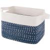 imageOIAHOMY Storage Basket  Cotton Rope Woven Basket for Shelves Toys Towels  13quot985quot87quot Gradient YellowWhite Blue