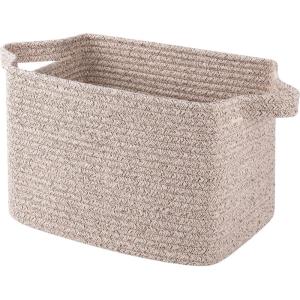 imageOIAHOMY Storage Basket  Cotton Rope Woven Basket for Shelves Toys Towels  13quot985quot87quot Gradient YellowBrown