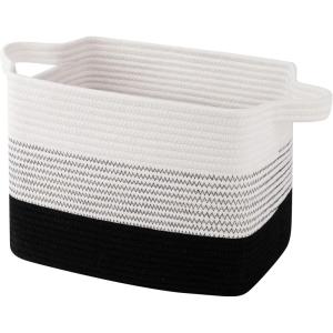 imageOIAHOMY Storage Basket  Cotton Rope Woven Basket for Shelves Toys Towels  13quot985quot87quot Gradient YellowGradie1nt Dark