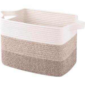 imageOIAHOMY Storage Basket  Cotton Rope Woven Basket for Shelves Toys Towels  13quot985quot87quot Gradient YellowGradient Yellow