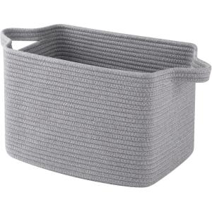 imageOIAHOMY Storage Basket  Cotton Rope Woven Basket for Shelves Toys Towels  13quot985quot87quot Gradient YellowGrey