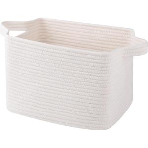 imageOIAHOMY Storage Basket  Cotton Rope Woven Basket for Shelves Toys Towels  13quot985quot87quot Gradient YellowWhite