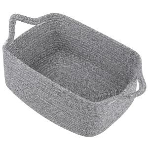 imageOIAHOMY Woven Basket Gift Basket Empty with Gift Bags and Ribbons Rope Baskets for Baby Showers Storage Baskets with Handles for Nursery Pet Toy Organizer  WhiteGrey