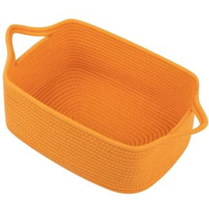 imageOIAHOMY Woven Basket Gift Basket Empty with Gift Bags and Ribbons Rope Baskets for Baby Showers Storage Baskets with Handles for Nursery Pet Toy Organizer  WhiteOrange