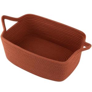 imageOIAHOMY Woven Basket Gift Basket Empty with Gift Bags and Ribbons Rope Baskets for Baby Showers Storage Baskets with Handles for Nursery Pet Toy Organizer  WhiteRust Red