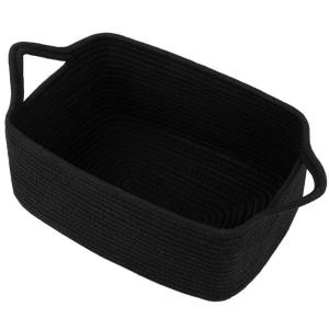 imageOIAHOMY Woven Basket Gift Basket Empty with Gift Bags and Ribbons Rope Baskets for Baby Showers Storage Baskets with Handles for Nursery Pet Toy Organizer  WhiteBlack