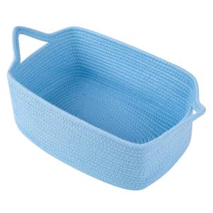 imageOIAHOMY Woven Basket Gift Basket Empty with Gift Bags and Ribbons Rope Baskets for Baby Showers Storage Baskets with Handles for Nursery Pet Toy Organizer  WhiteBlue
