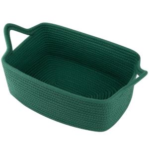 imageOIAHOMY Woven Basket Gift Basket Empty with Gift Bags and Ribbons Rope Baskets for Baby Showers Storage Baskets with Handles for Nursery Pet Toy Organizer  WhiteGreen