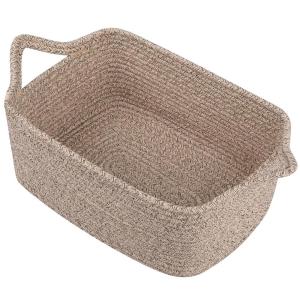 imageOIAHOMY Woven Basket Gift Basket Empty with Gift Bags and Ribbons Rope Baskets for Baby Showers Storage Baskets with Handles for Nursery Pet Toy Organizer  WhiteBrown