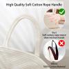 imageLaundry Hamper Woven Rope Large Clothes Hamper 256quot Height Tall Laundry Basket with Extended Handles for Storage Clothes Toys in Bedroom Bathroom Foldable Dark GreyYellow variegated