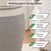 imageLaundry Hamper Woven Rope Large Clothes Hamper 256quot Height Tall Laundry Basket with Extended Handles for Storage Clothes Toys in Bedroom Bathroom Foldable Dark GreyWhite  light grey