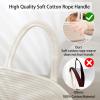 imageLaundry Hamper Woven Rope Large Clothes Hamper 256quot Height Tall Laundry Basket with Extended Handles for Storage Clothes Toys in Bedroom Bathroom Foldable Dark GreyWhite  light grey
