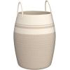 imageLaundry Hamper Woven Rope Large Clothes Hamper 256quot Height Tall Laundry Basket with Extended Handles for Storage Clothes Toys in Bedroom Bathroom Foldable Dark GreyYellow variegated