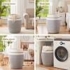 imageLaundry Hamper Woven Rope Large Clothes Hamper 256quot Height Tall Laundry Basket with Extended Handles for Storage Clothes Toys in Bedroom Bathroom Foldable Dark GreyWhite  light grey